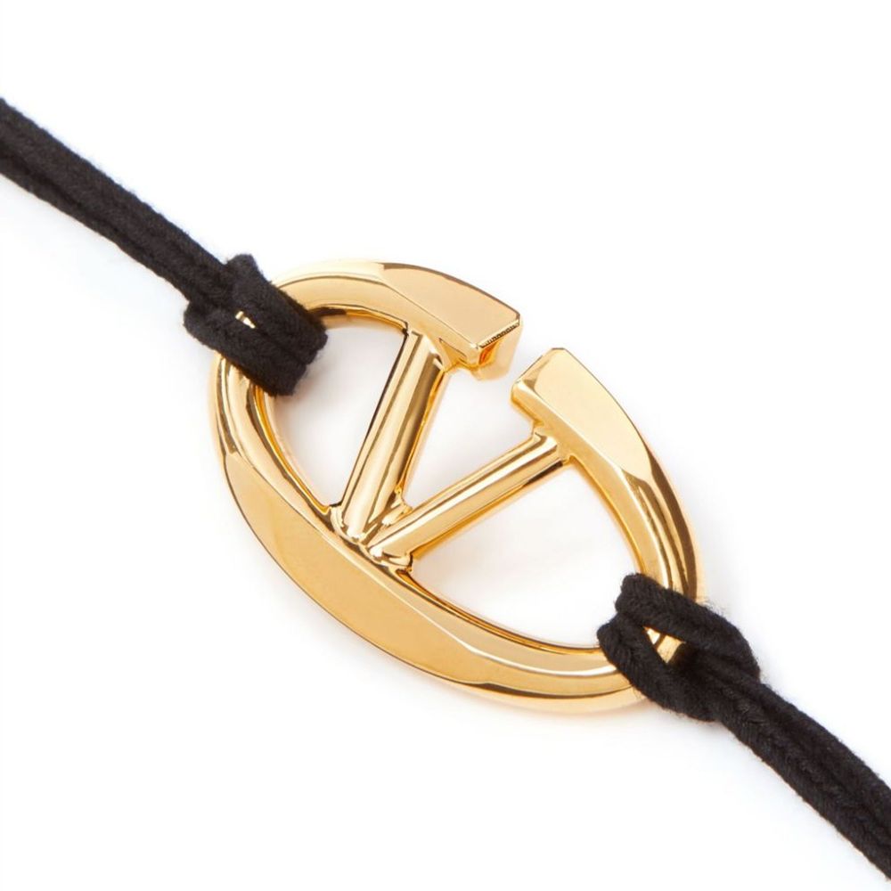 Valentino Garavani Black Cotton Bracelet | Regal Royce