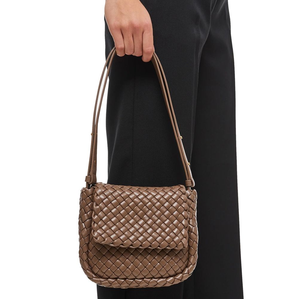 Bottega Veneta Brown Lamb Leather Shoulder Bag | Regal Royce