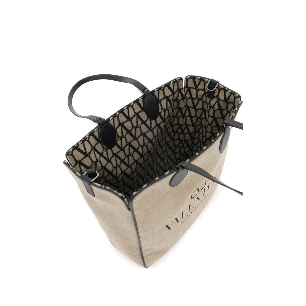 Valentino Garavani Beige Wool Tote Bag | Regal Royce