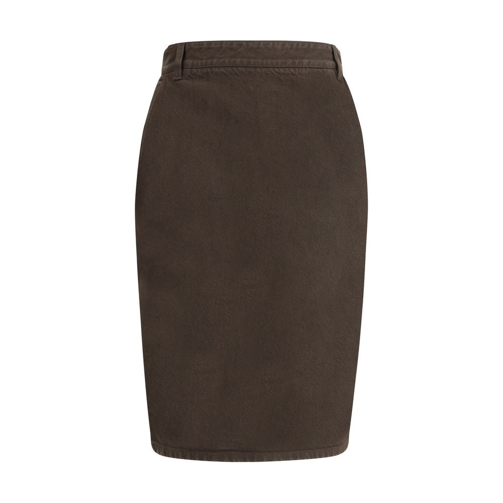 Saint Laurent Brown Denim Skirt | Regal Royce