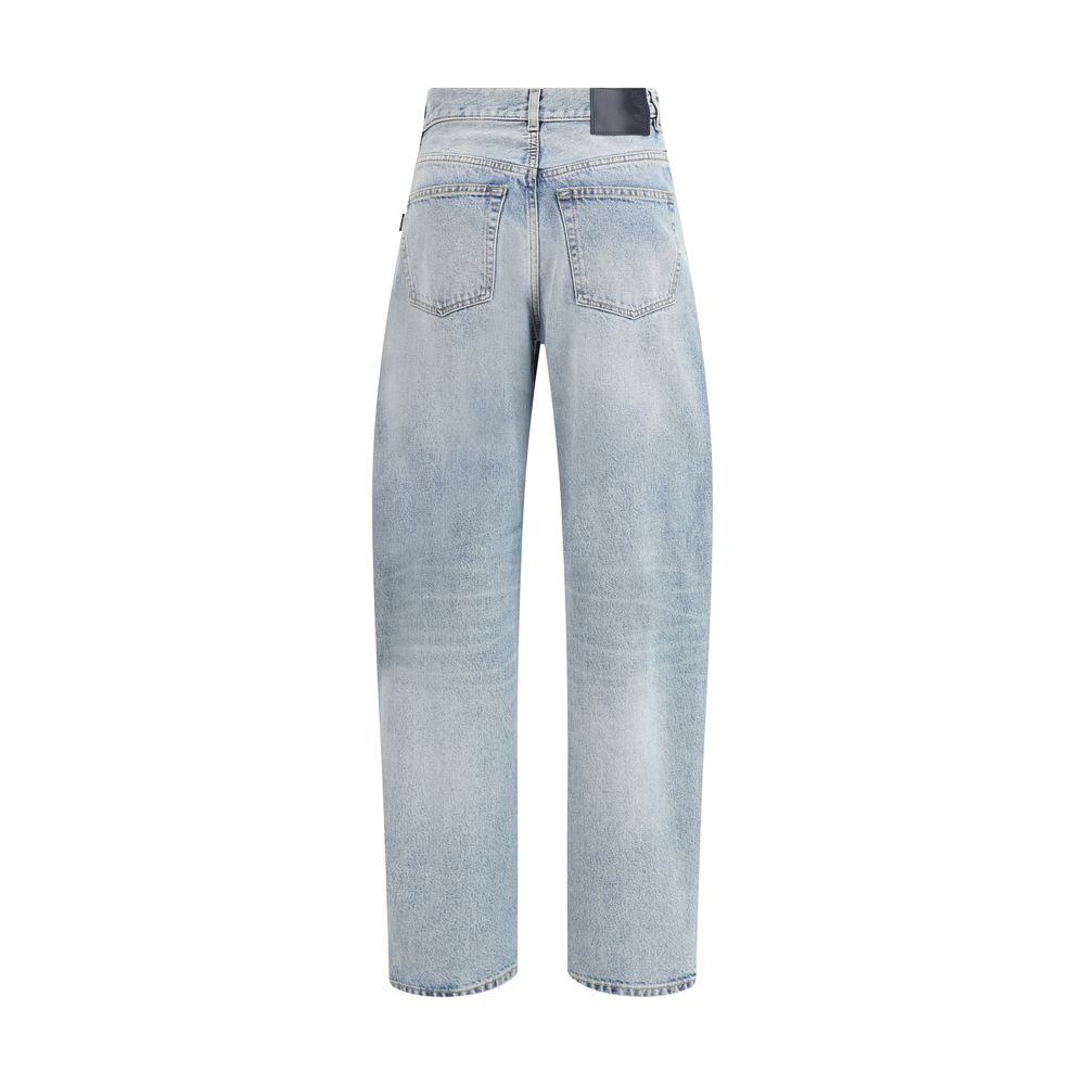 Haikure Light Blue Cotton Relaxed Fit Jeans | Regal Royce