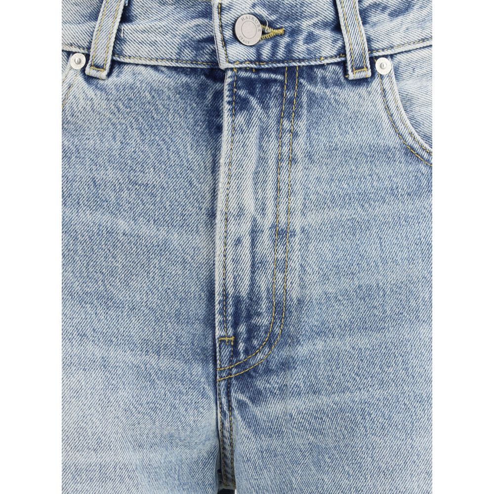 Haikure Light Blue Cotton Relaxed Fit Jeans | Regal Royce