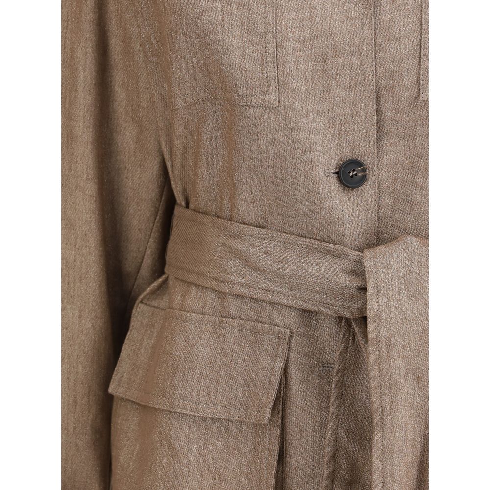 Brunello Cucinelli Brown Linen Coat | Regal Royce
