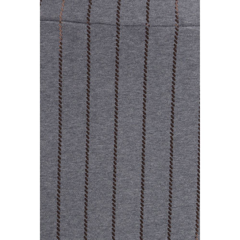 Brunello Cucinelli Gray Cotton Midi Skirt | Regal Royce