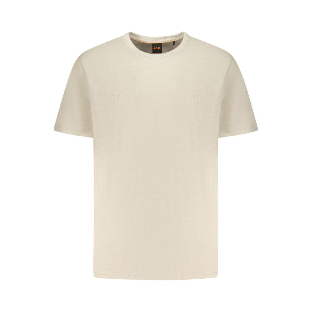Hugo Boss Beige Cotton Men T-Shirt | Regal Royce