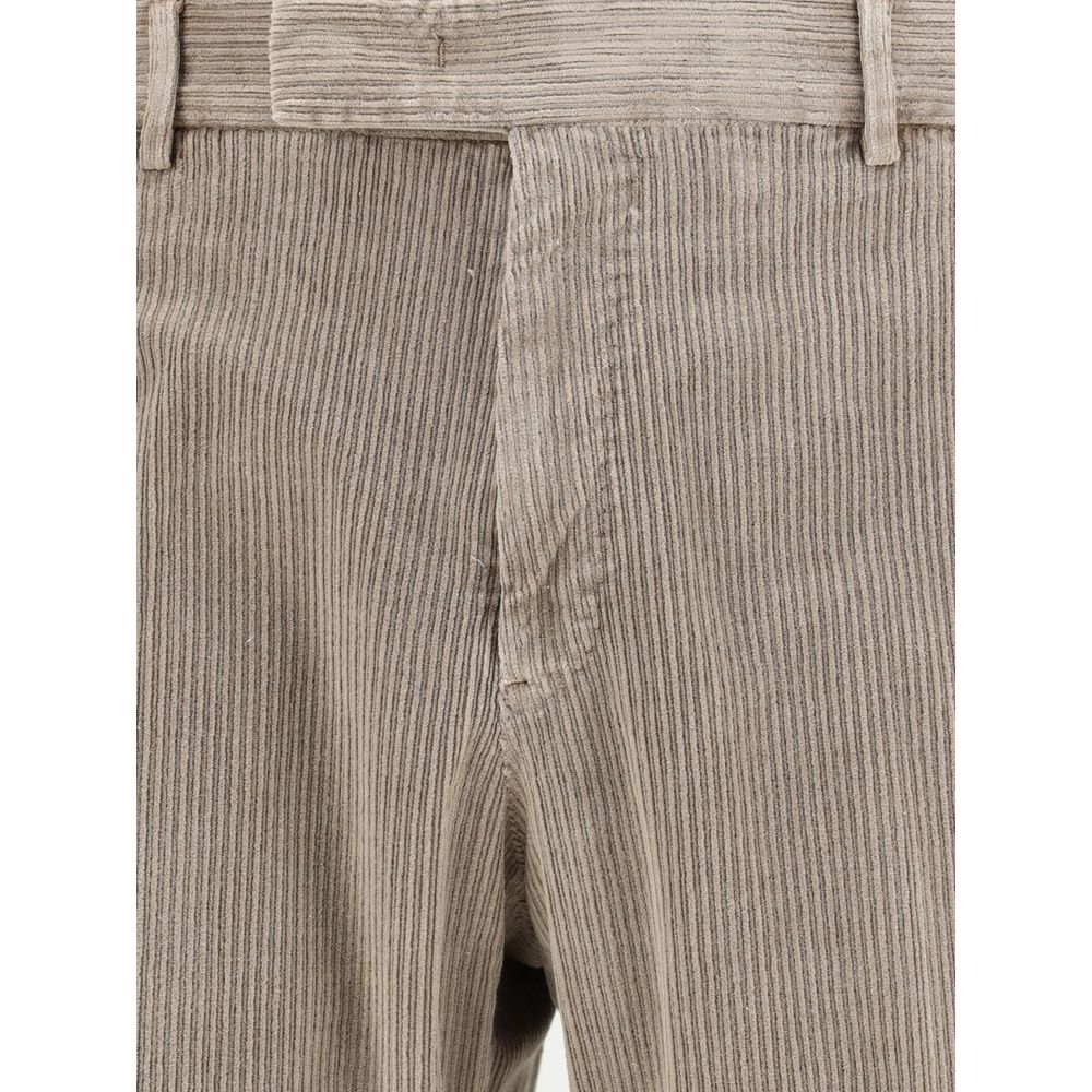 PT Torino Beige Cotton Pants | Regal Royce