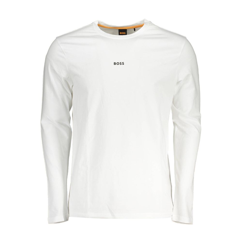 Hugo Boss White Cotton Men T-Shirt | Regal Royce