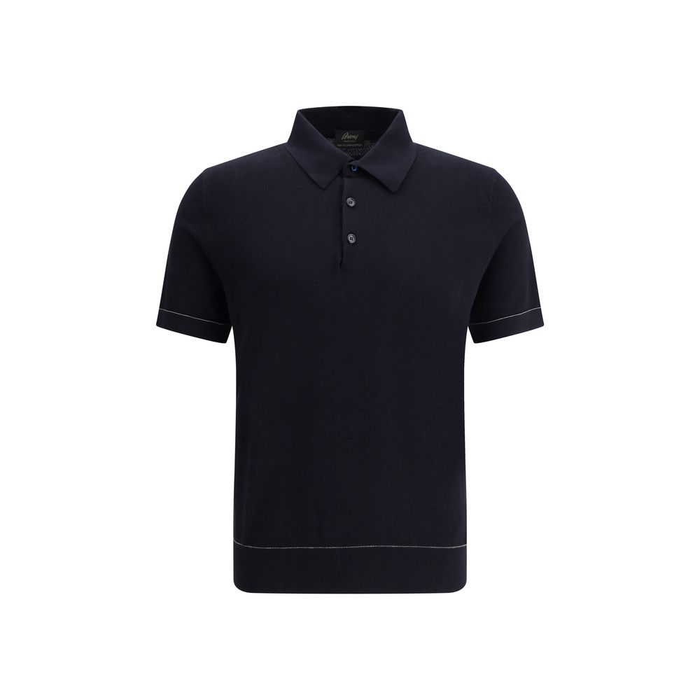 Brioni Black Cotton Polo Shirt | Regal Royce