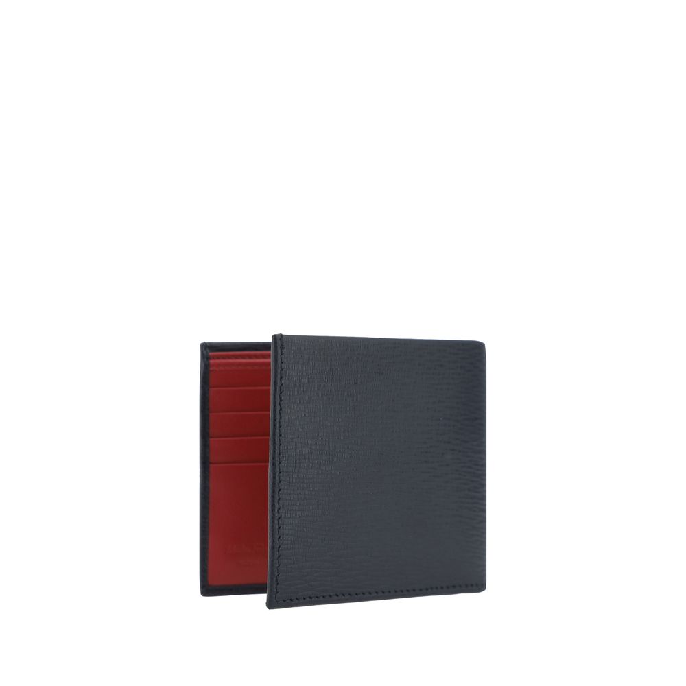 Ferragamo Black Calf Leather Bos Taurus Wallet | Regal Royce