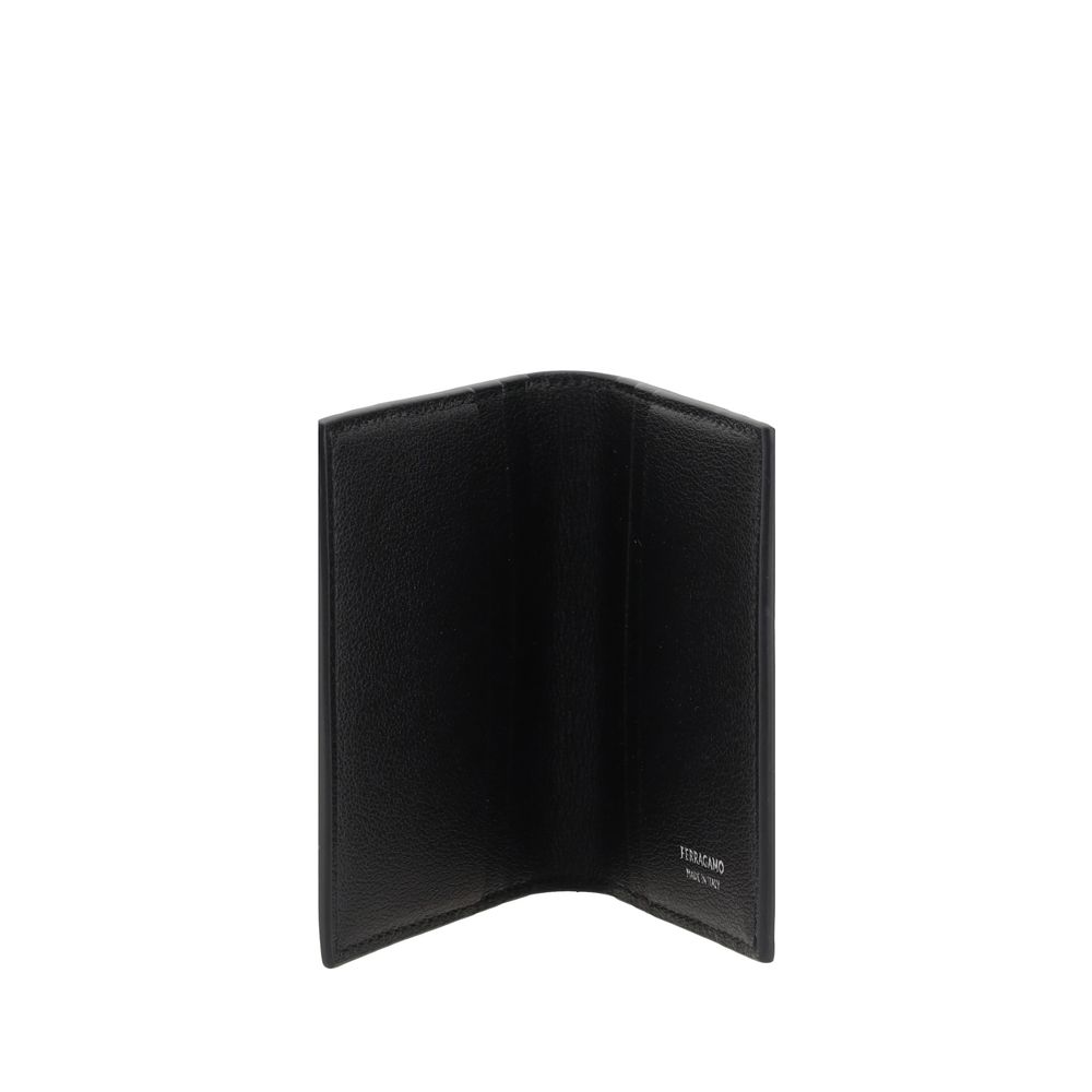Ferragamo Black Calf Leather Bos Taurus Wallet | Regal Royce