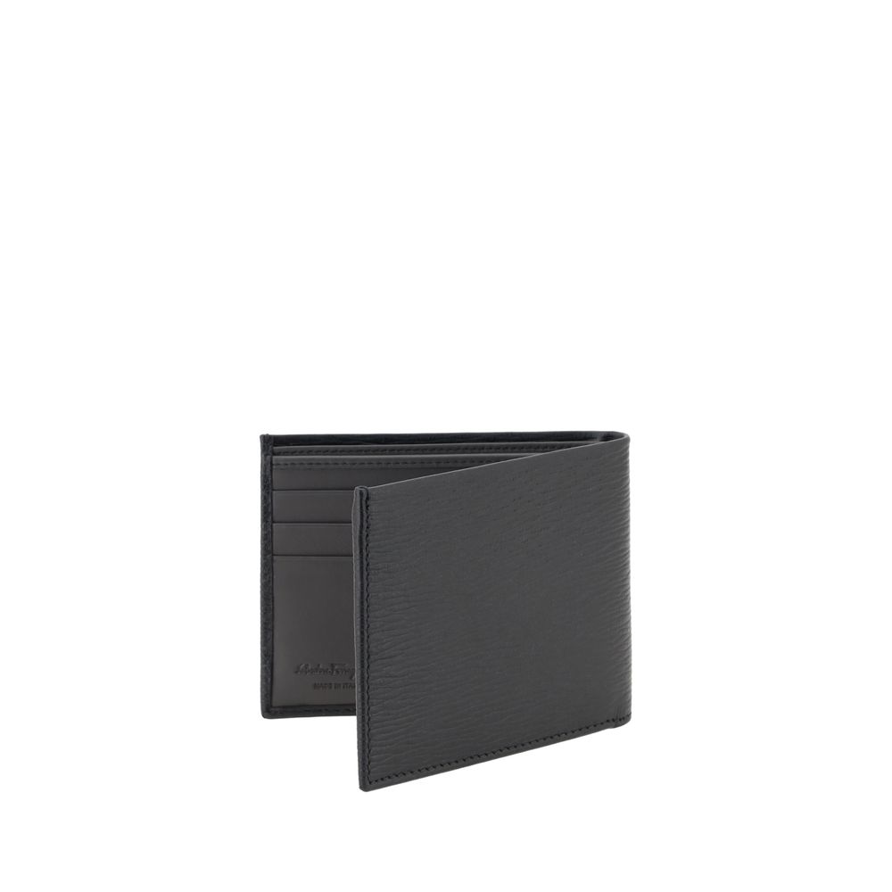 Ferragamo Black Calf Leather Bos Taurus Wallet | Regal Royce