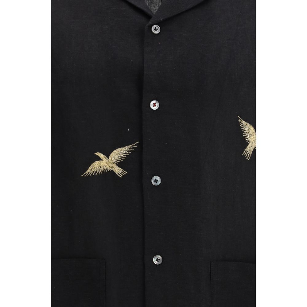 Baziszt Black Cotton Pattern Shirt | Regal Royce