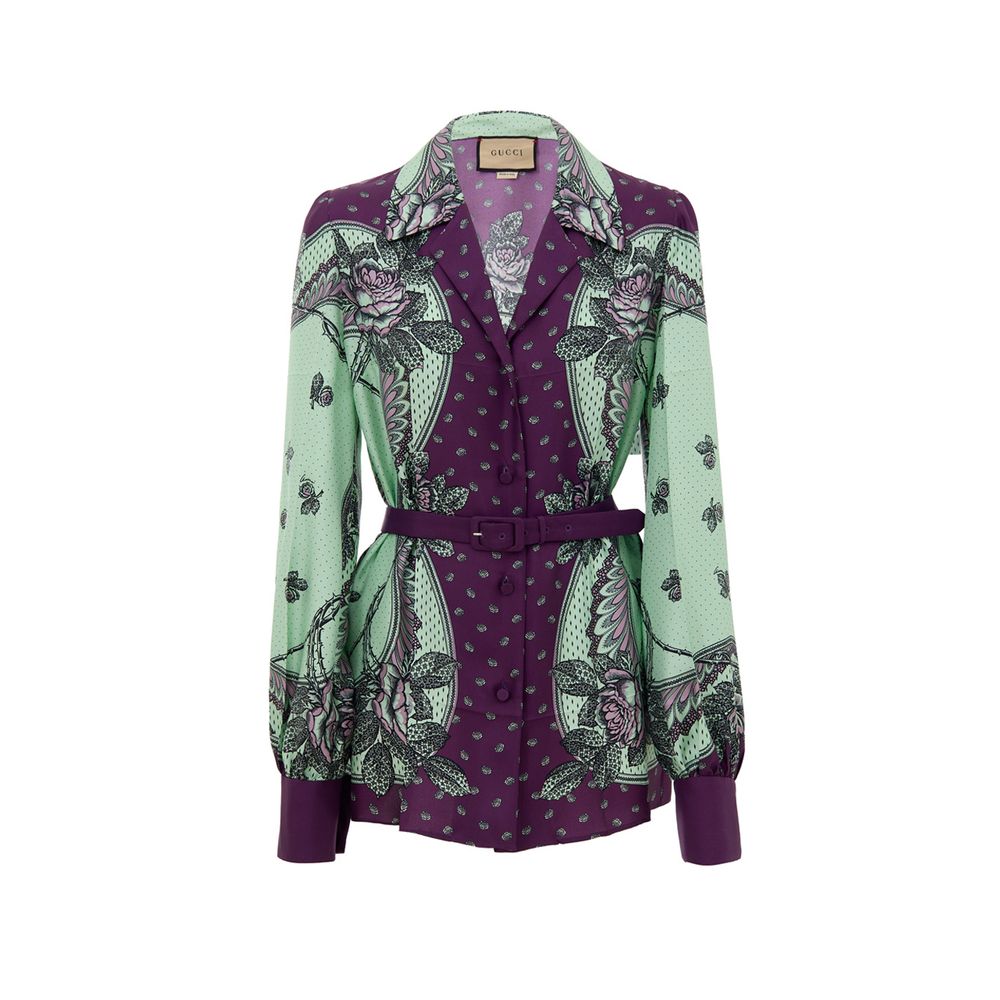 Gucci Green Silk Pattern Shirt | Regal Royce
