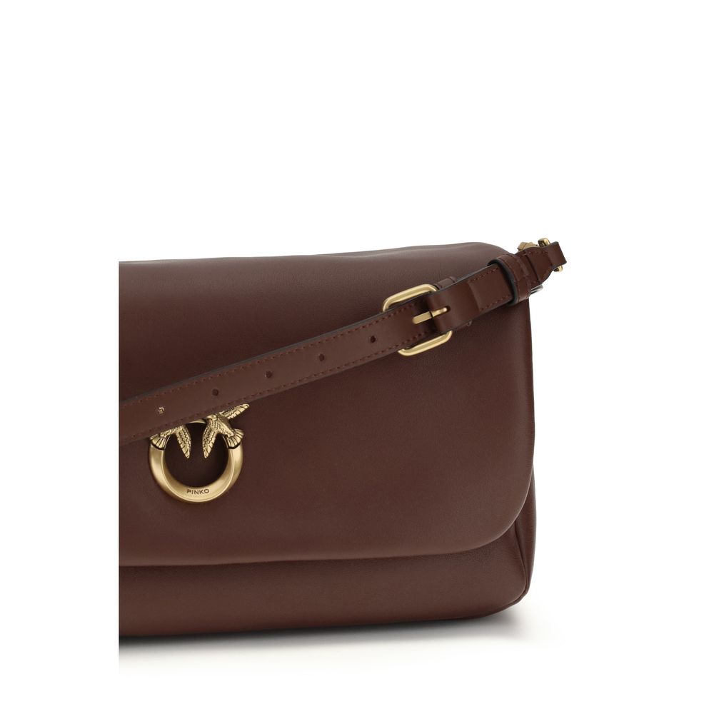 PINKO Brown Calf Leather Bos Taurus Shoulder Bag | Regal Royce