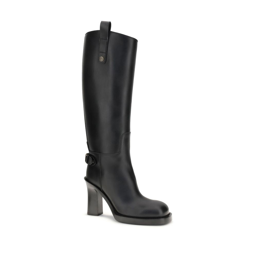Burberry Black Calf Leather Bos Taurus High Heel Boots | Regal Royce