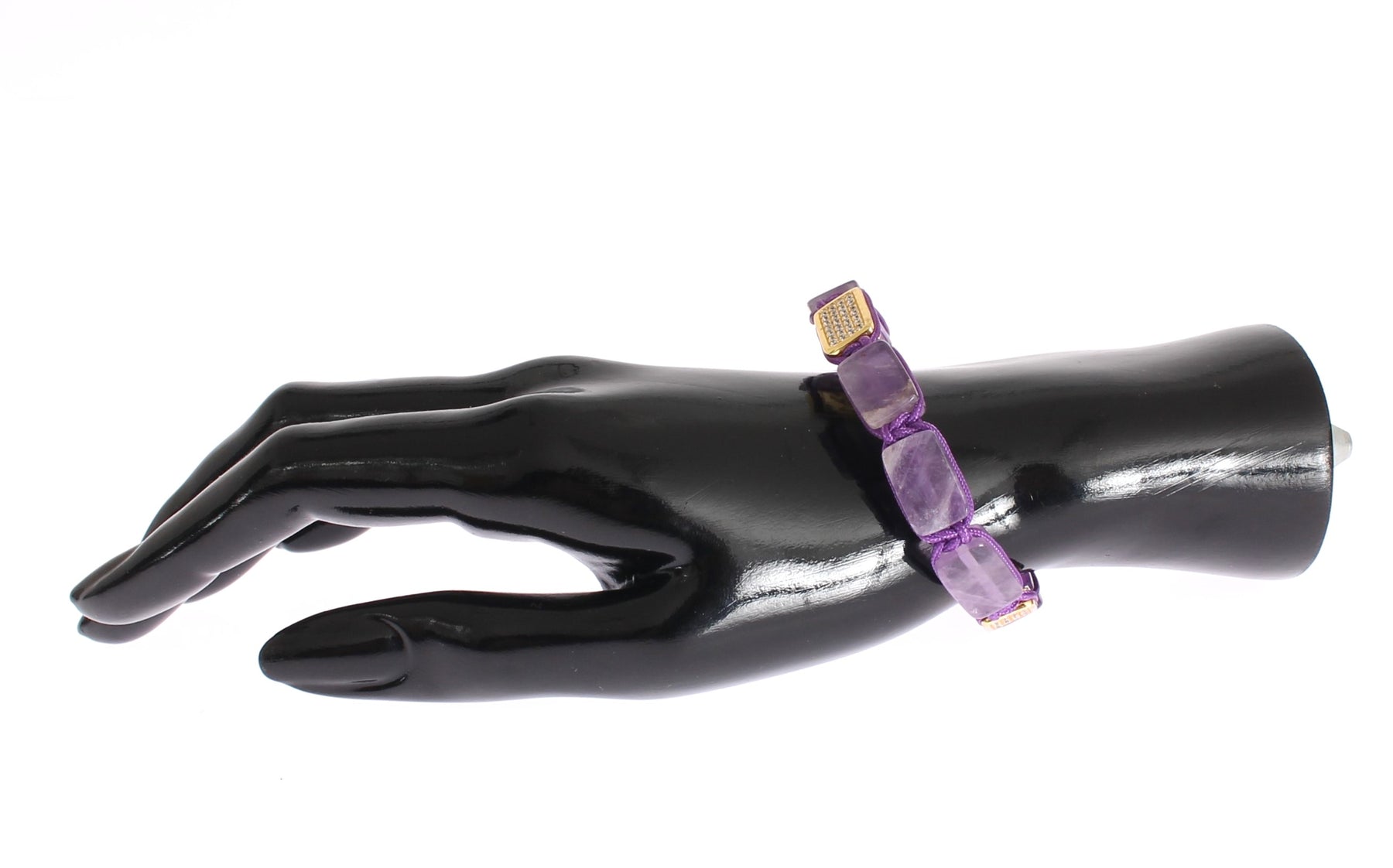 Nialaya CZ Amethyst 18K Gold 925 Bracelet | Regal Royce