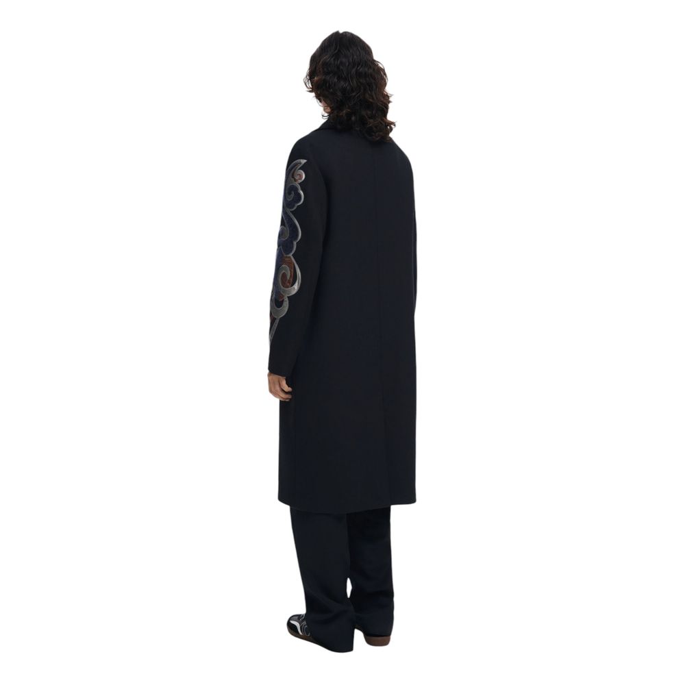 Desigual Black Polyester Coat | Regal Royce