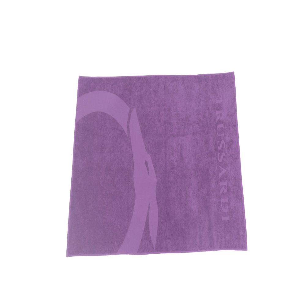 Trussardi Beachwear Purple Cotton Men Swim Towel | Regal Royce