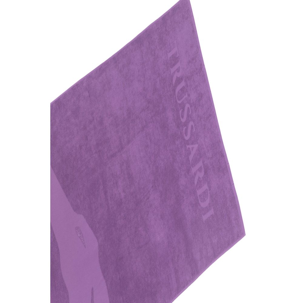 Trussardi Beachwear Purple Cotton Men Swim Towel | Regal Royce