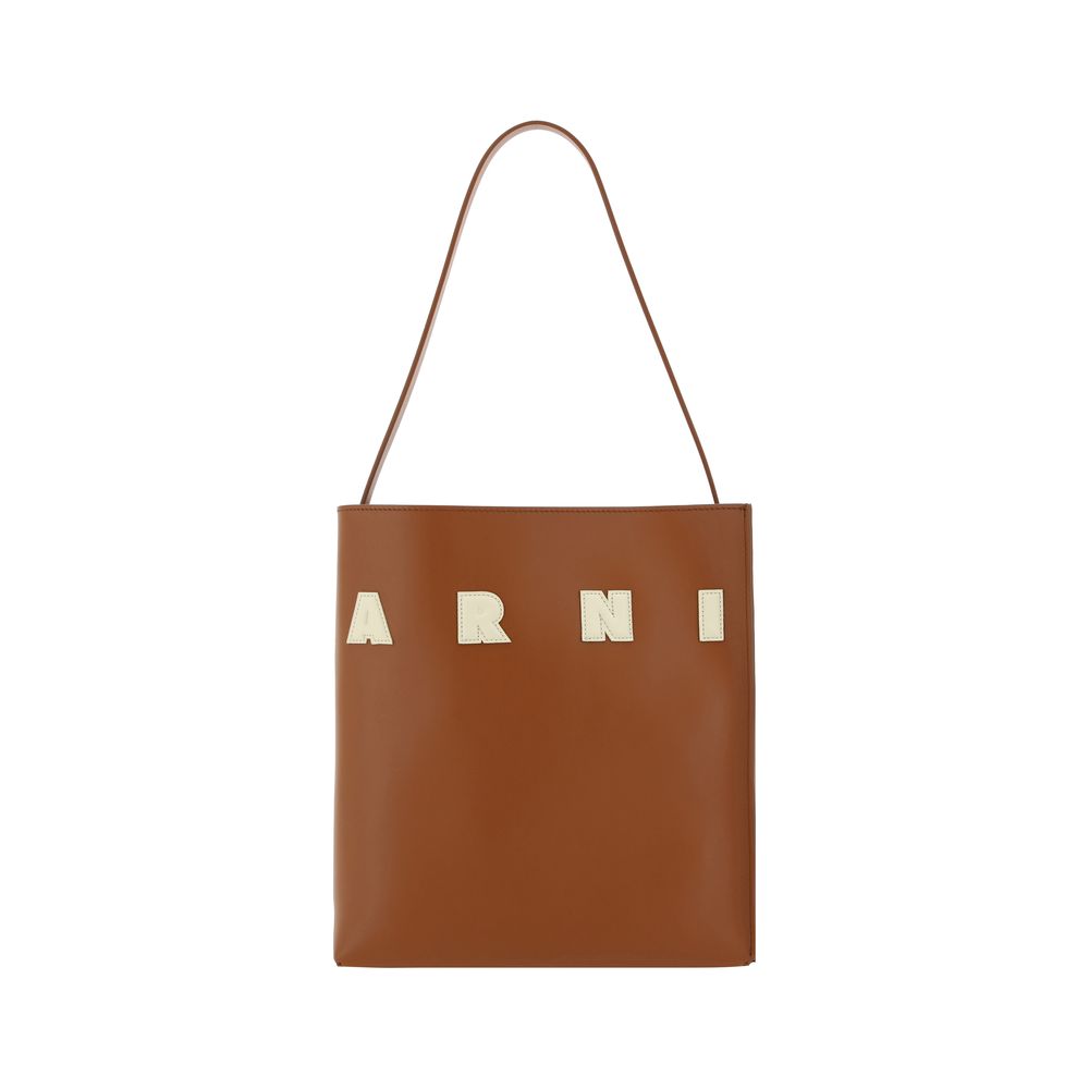 Marni Brown Calf Leather Bos Taurus Shoulder Bag | Regal Royce