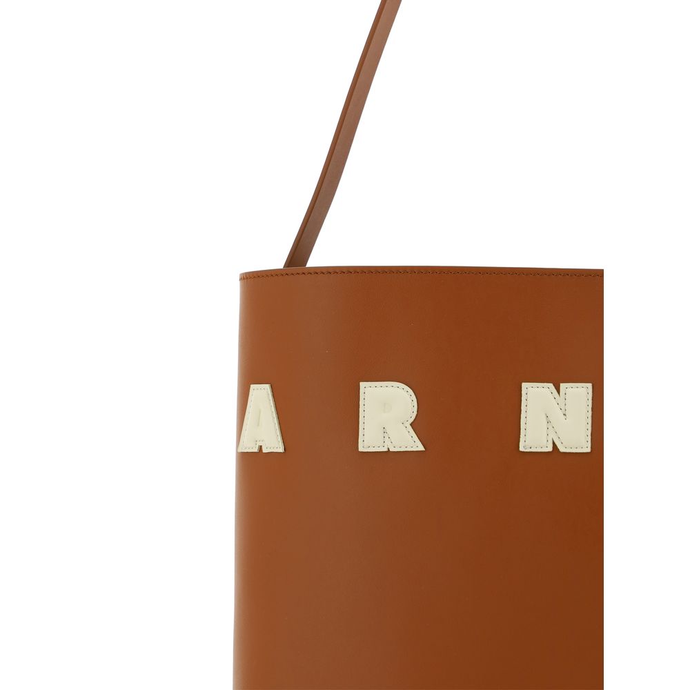 Marni Brown Calf Leather Bos Taurus Shoulder Bag | Regal Royce