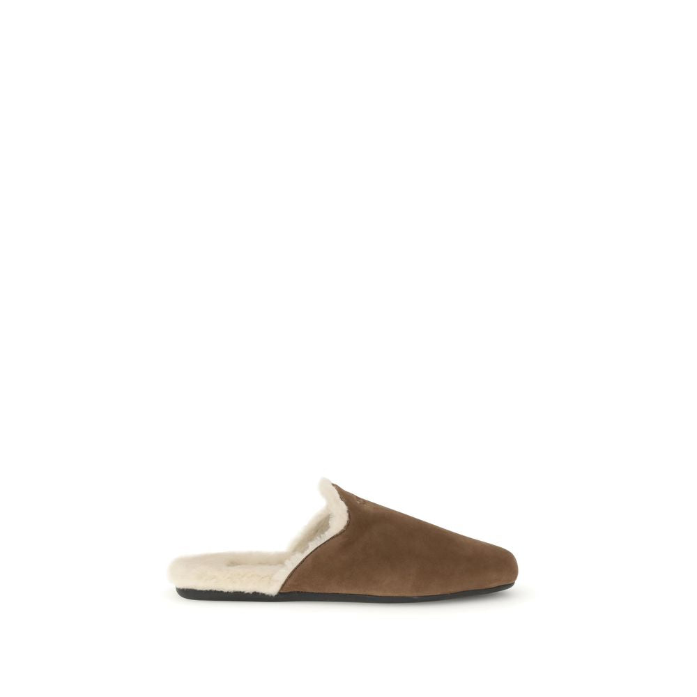 Prada Brown Calf Leather Bos Taurus Mules | Regal Royce