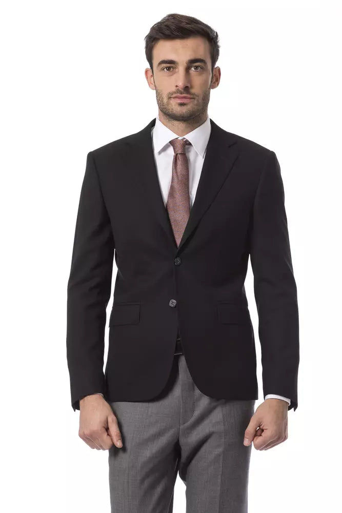 Billionaire Italian Couture Black Wool Blazer | Regal Royce