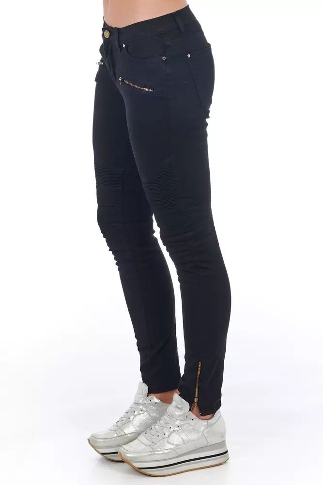 Frankie Morello Black Cotton Skinny Jeans | Regal Royce