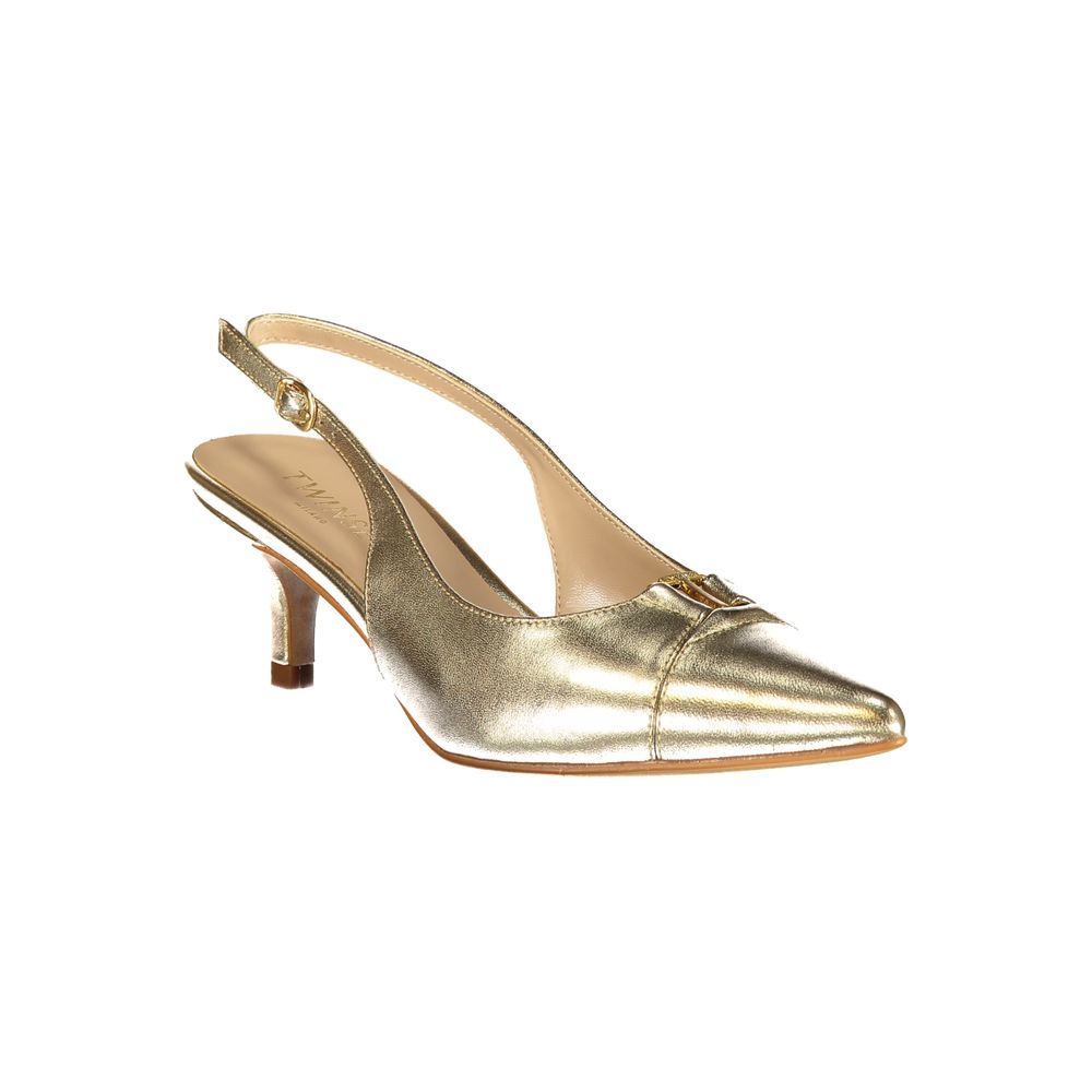 Twinset Gold Leather Women's Sandal | Regal Royce