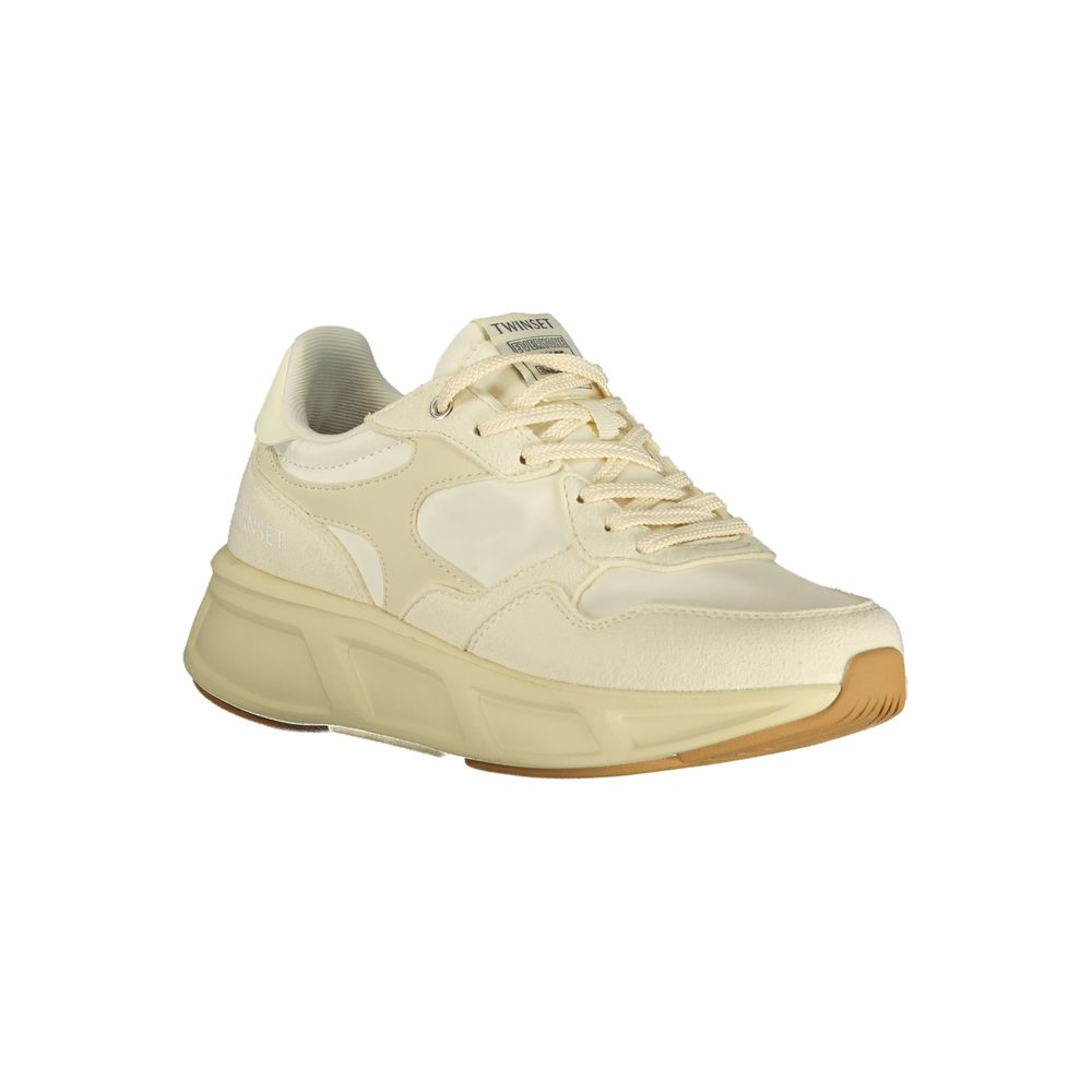 Twinset Beige Polyurethane Women Sneaker | Regal Royce