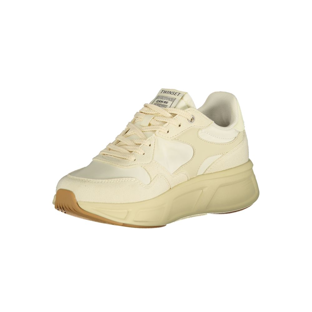 Twinset Beige Polyurethane Women Sneaker | Regal Royce