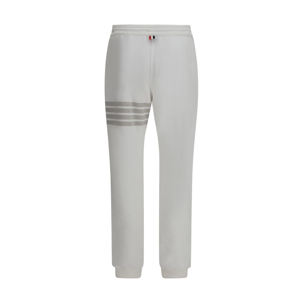 Thom Browne White Cotton Joggers (Workout Pants) | Regal Royce