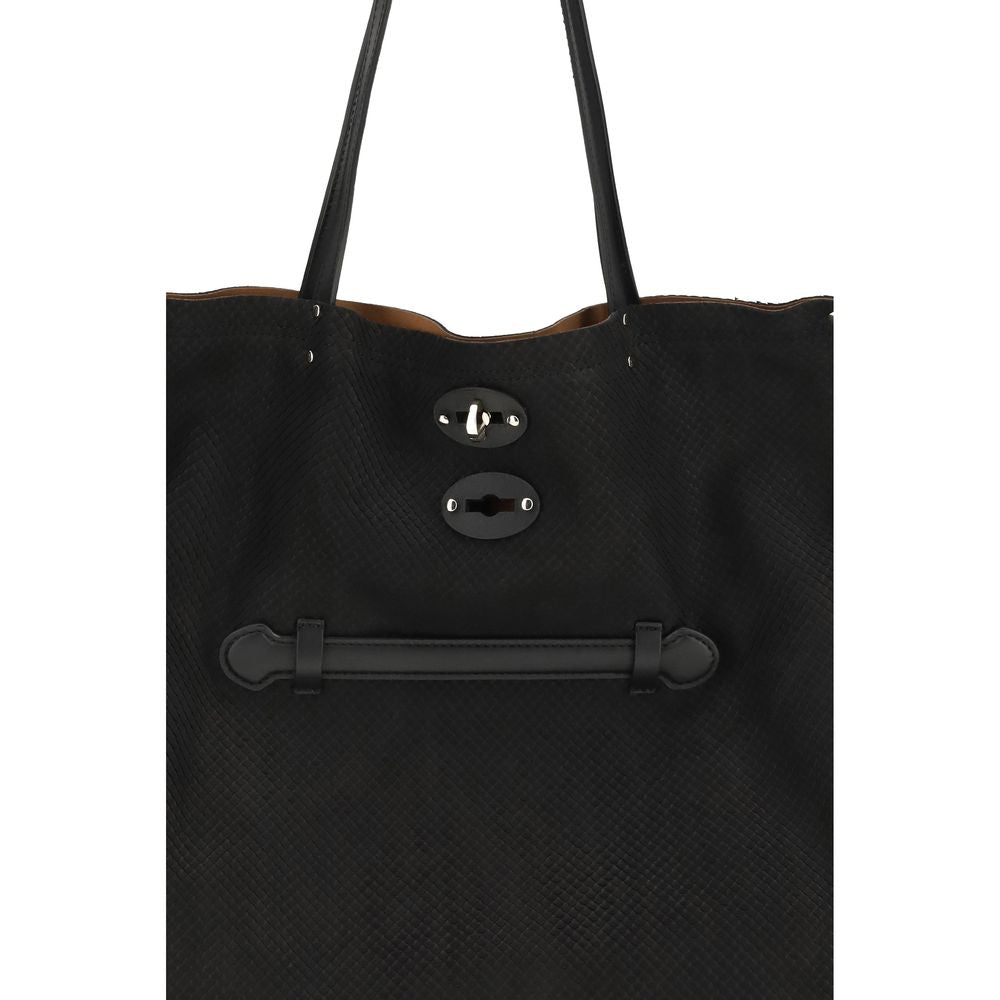 Zanellato Black Calf Leather Bos Taurus Shoulder Bag | Regal Royce