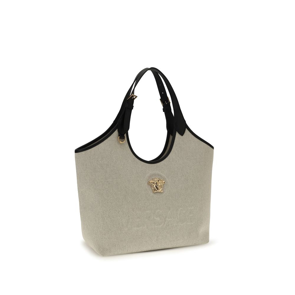 Versace Beige Cotton Shoulder Bag | Regal Royce