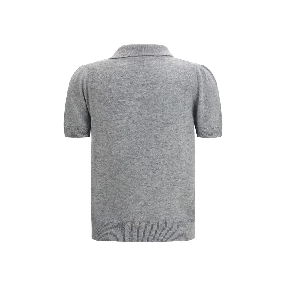 Allude Gray Cashmere Shortsleeve Shirt | Regal Royce
