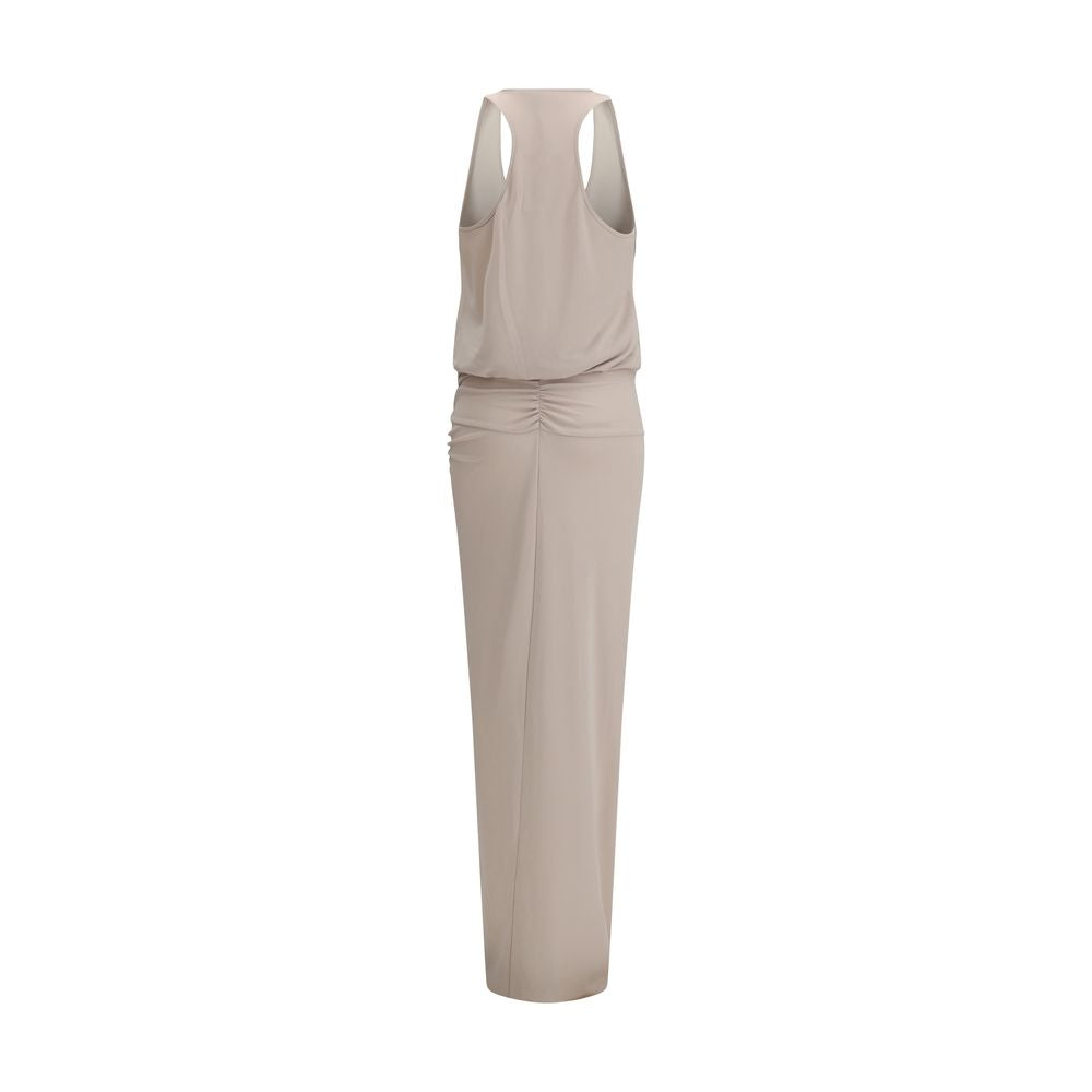 The Andamane Gray Polyester Long Dress | Regal Royce