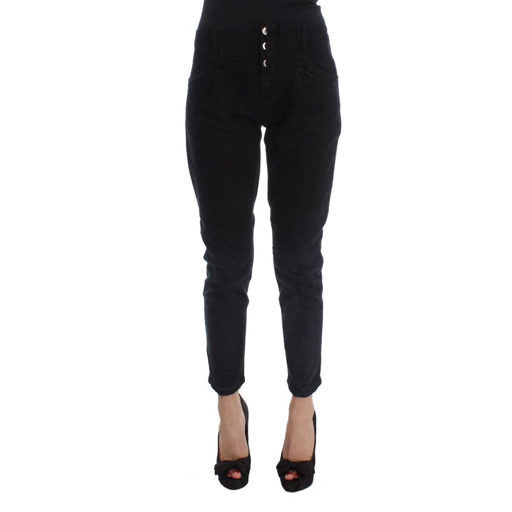 Costume National Black Cotton Cropped Jeans | Regal Royce
