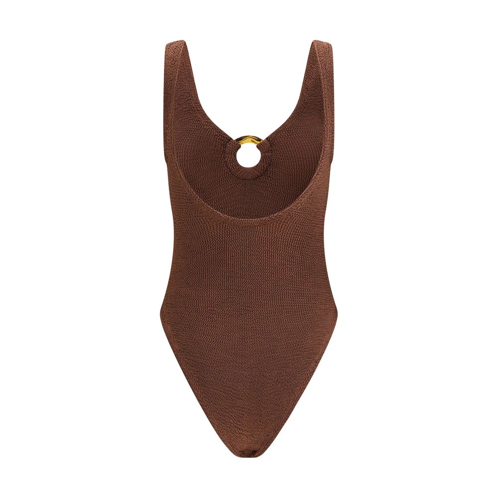 Hunza G Brown Polyamide One-Piece Swimsuit | Regal Royce