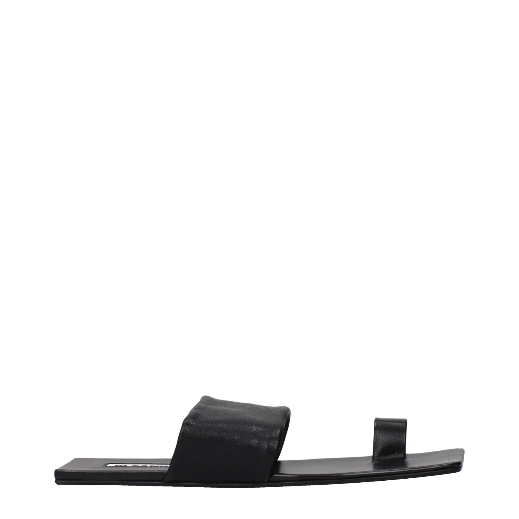 Jil Sander Black Leather Sandals | Regal Royce