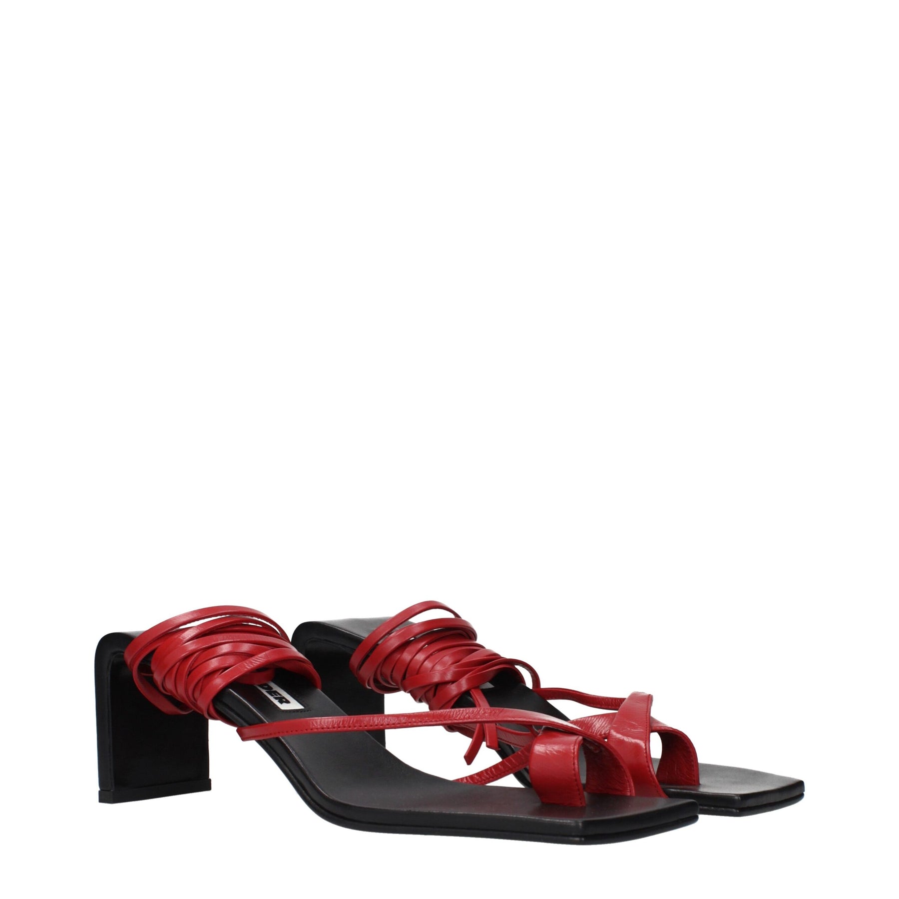 Jil Sander Red Leather Flip-Flop Sandals | Regal Royce