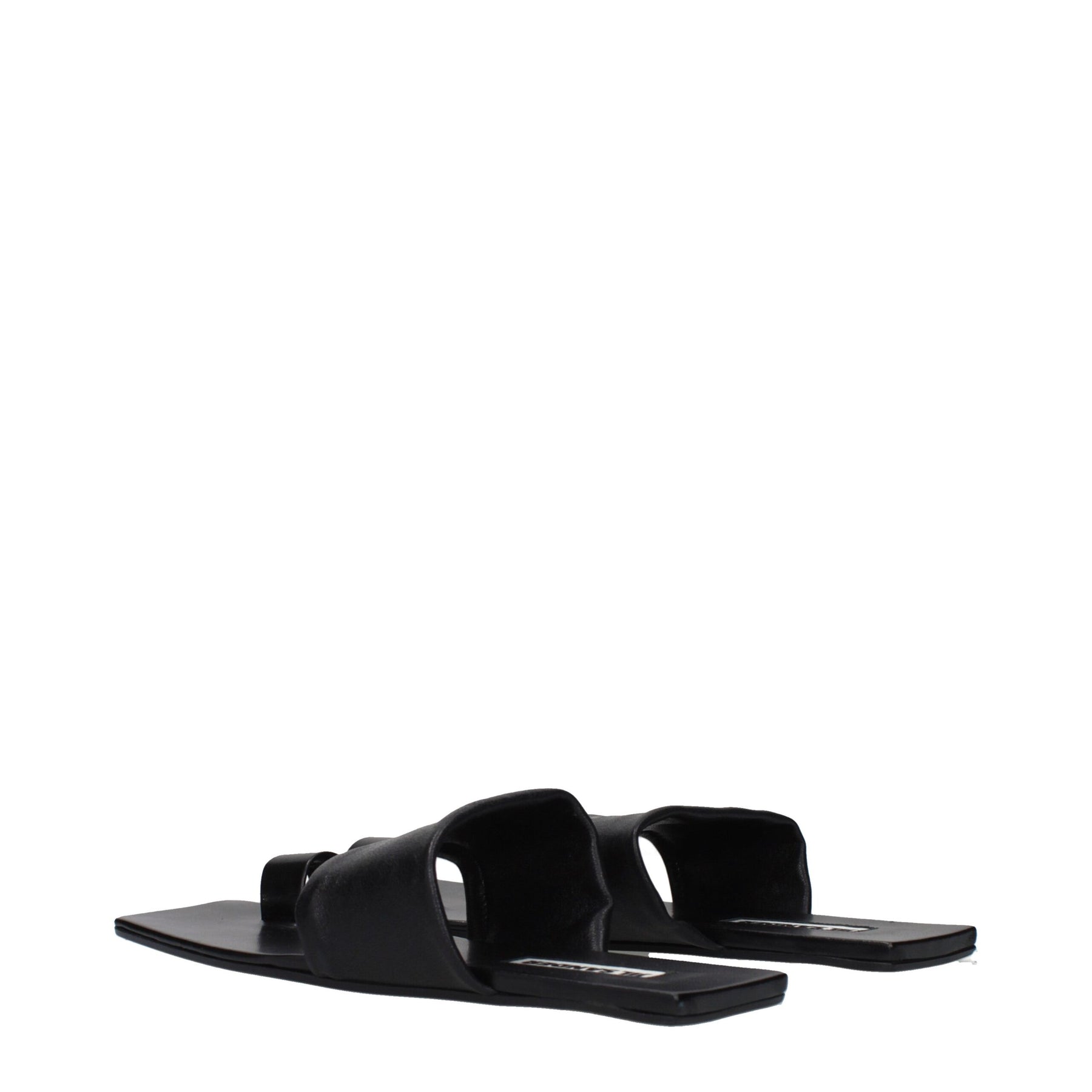 Jil Sander Black Leather Sandals | Regal Royce