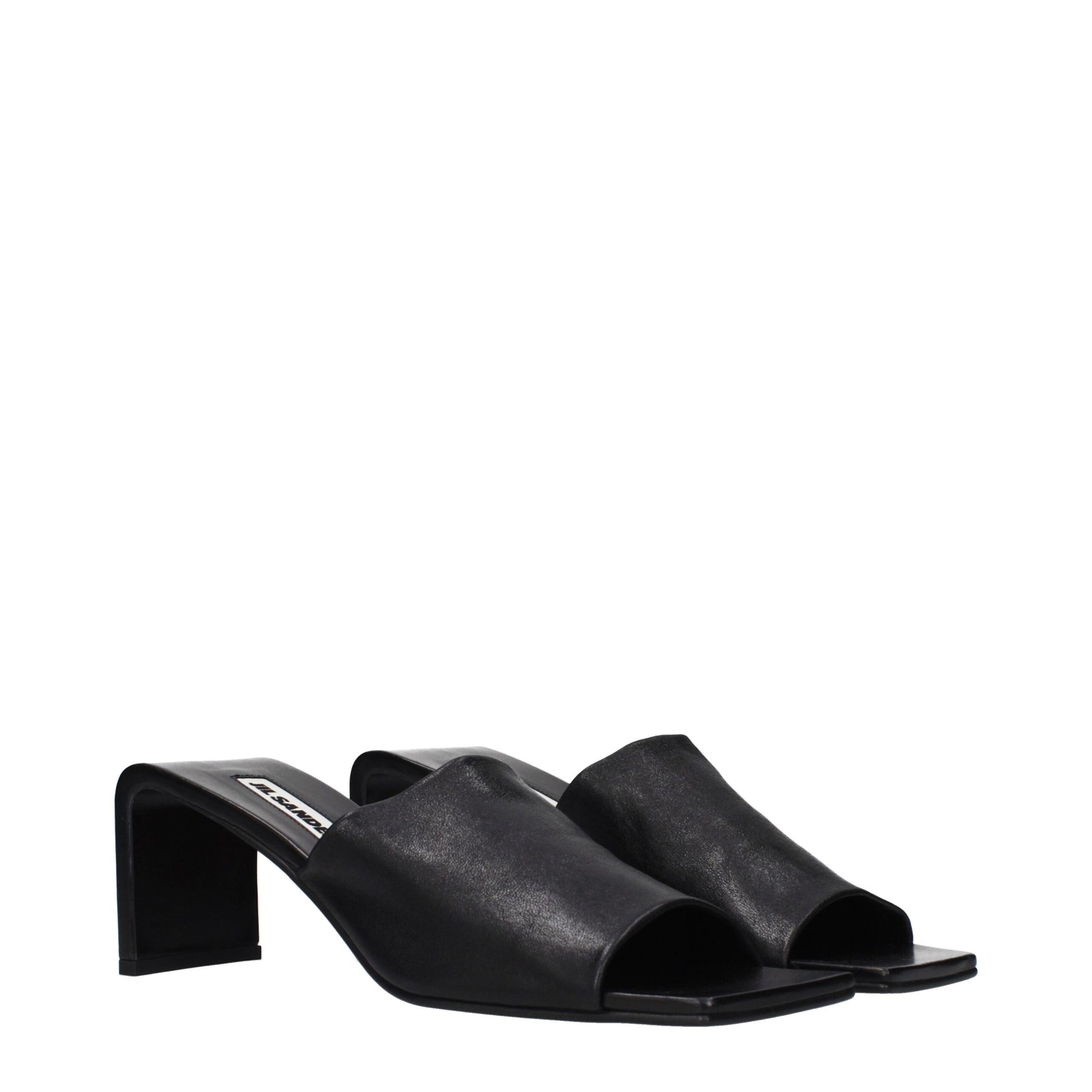 Jil Sander Black Leather Stiletto Heel Sandals | Regal Royce