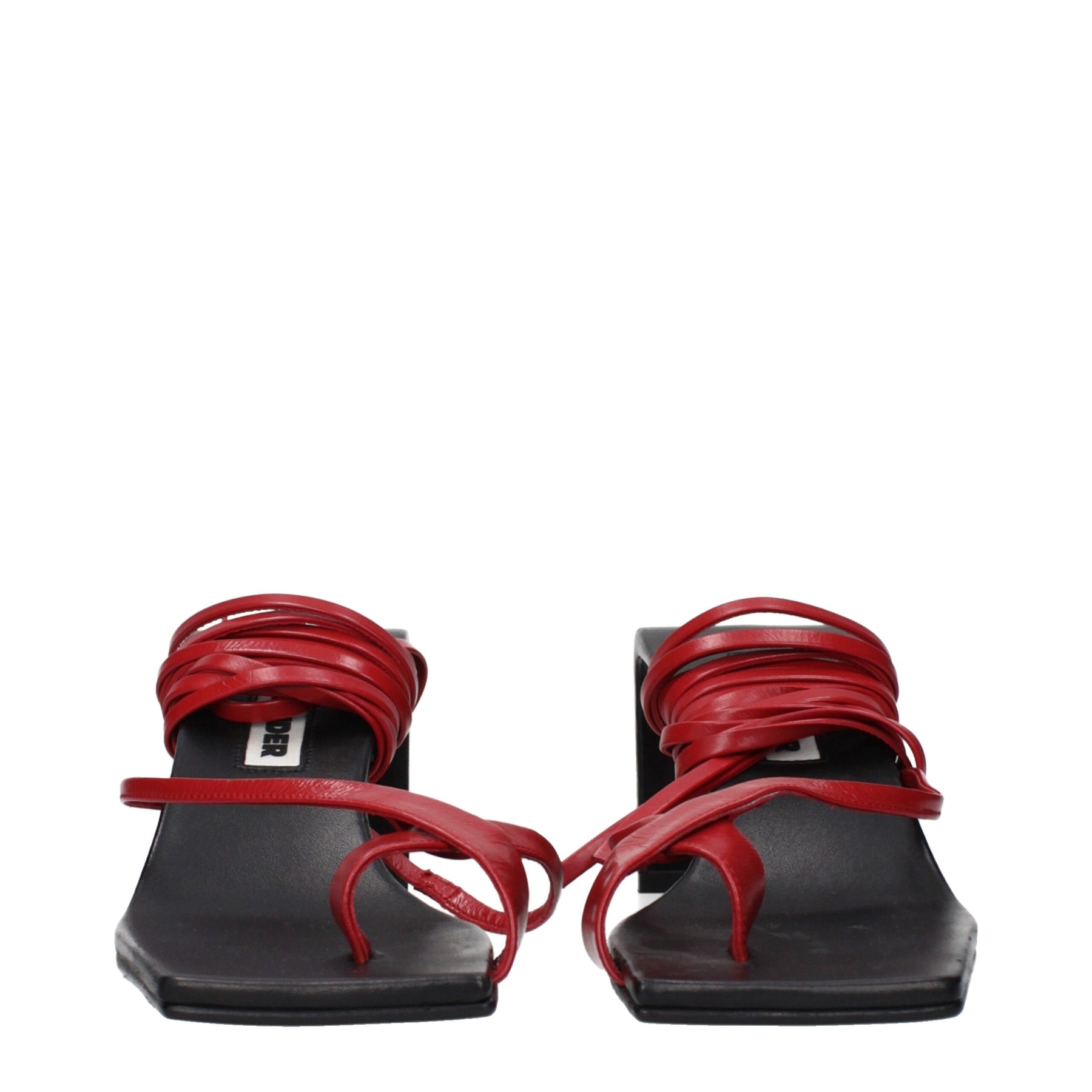 Jil Sander Red Leather Flip-Flop Sandals | Regal Royce