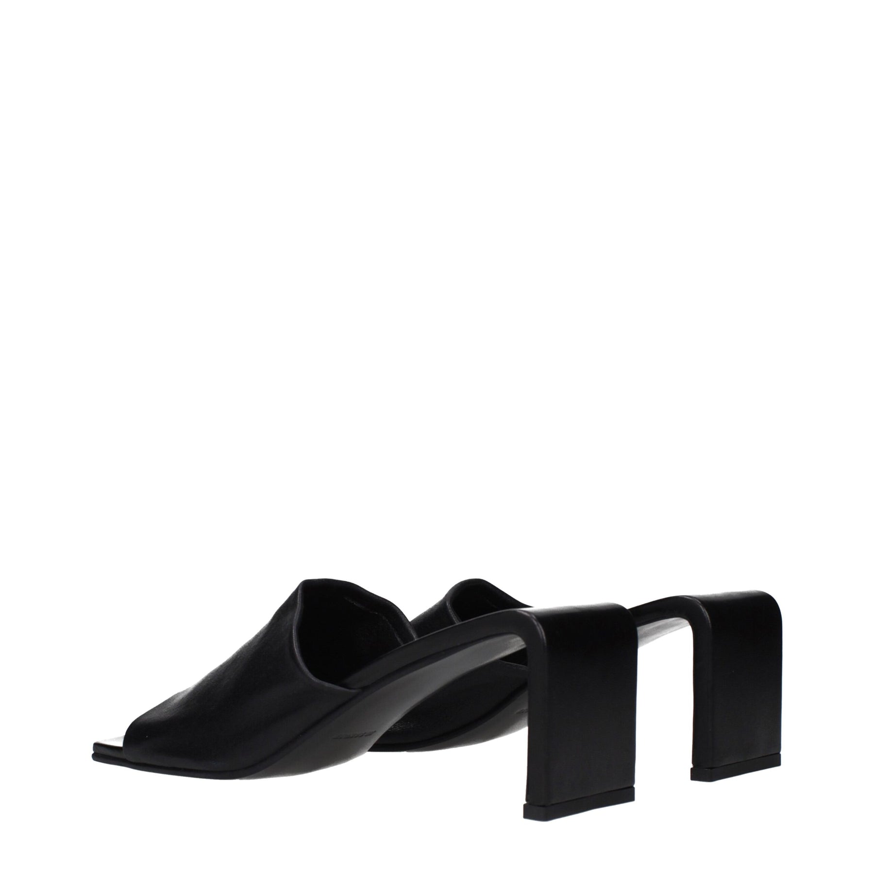 Jil Sander Black Leather Stiletto Heel Sandals | Regal Royce