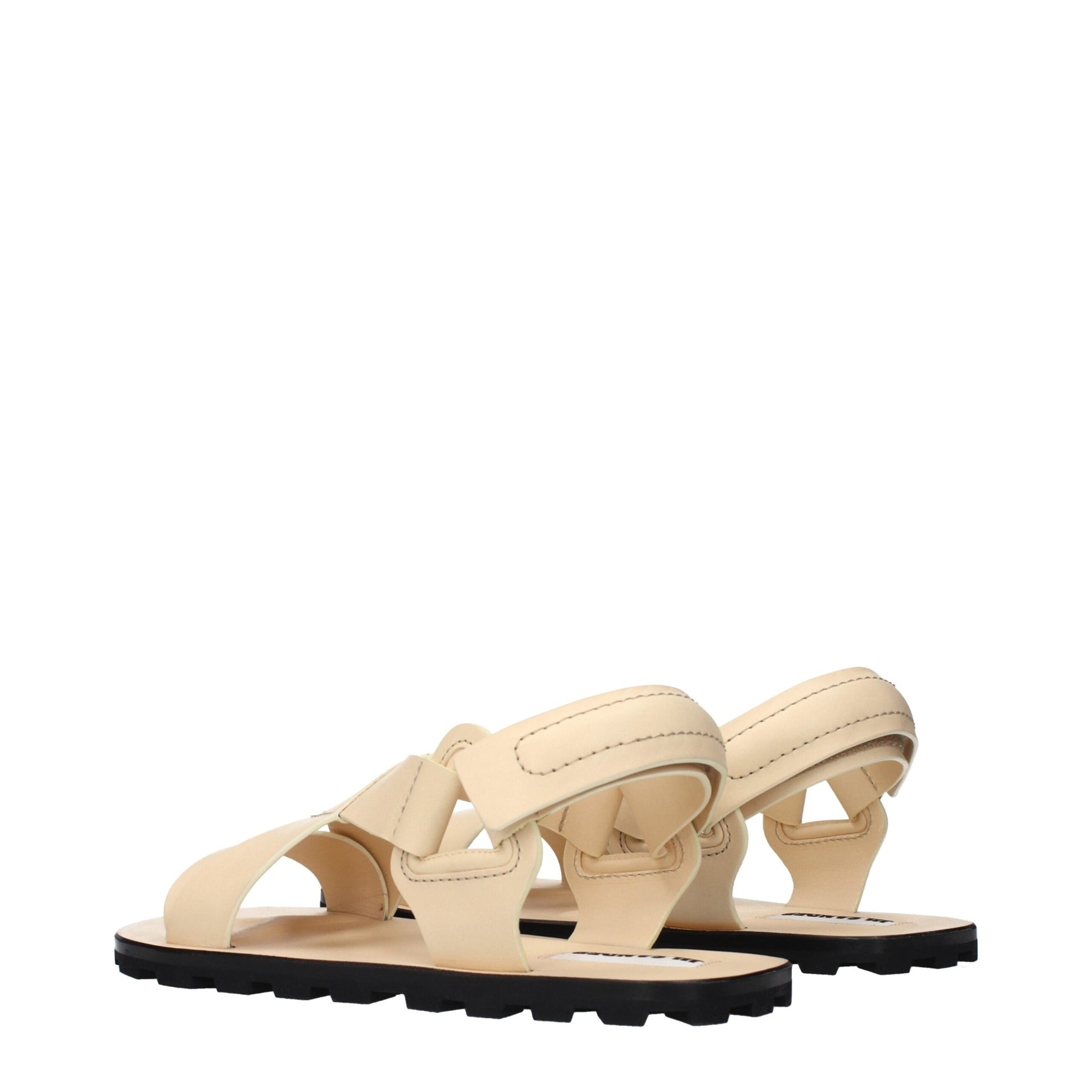 Jil Sander Beige Leather Strap-On Sandals | Regal Royce