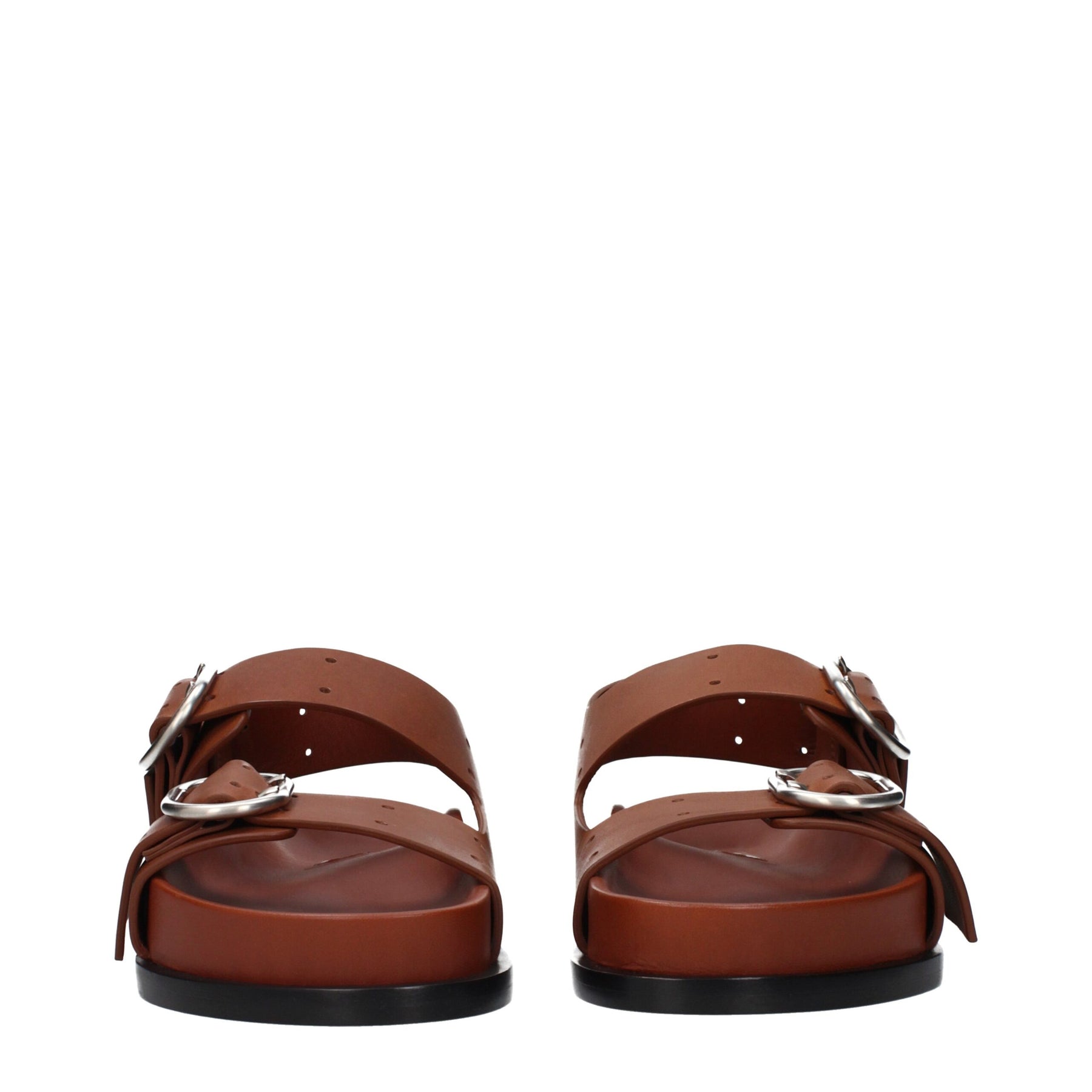 Jil Sander Brown Leather Strap-On Sandals | Regal Royce