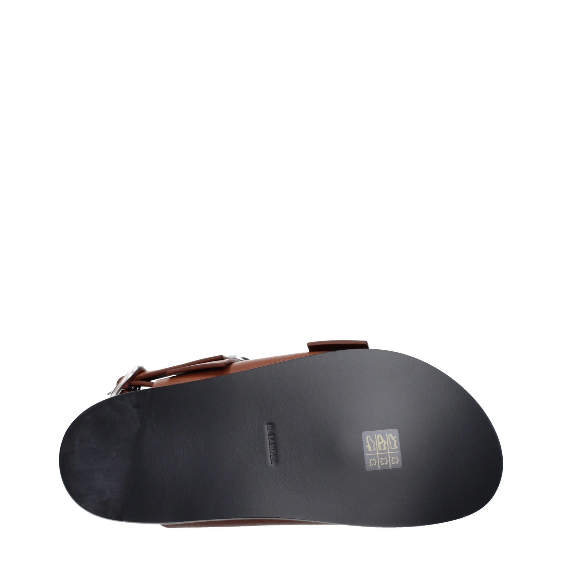 Jil Sander Brown Leather Strap-On Sandals | Regal Royce
