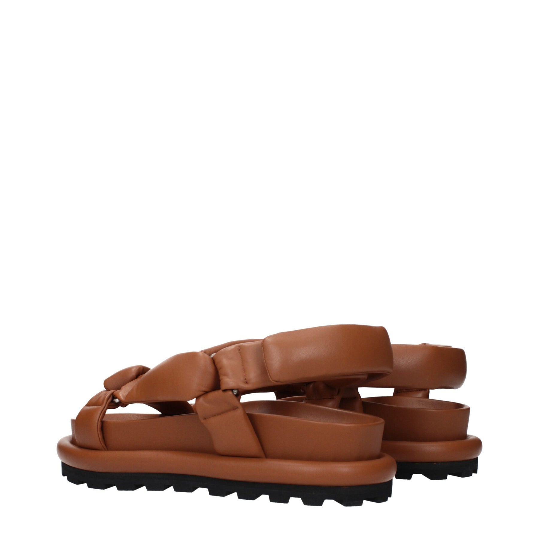 Jil Sander Brown Leather Strap-On Sandals | Regal Royce