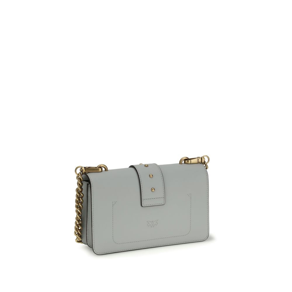 PINKO Gray Calf Leather Bos Taurus Shoulder Bag | Regal Royce