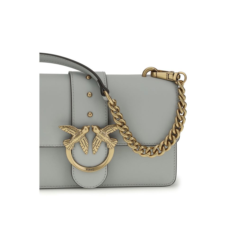 PINKO Gray Calf Leather Bos Taurus Shoulder Bag | Regal Royce